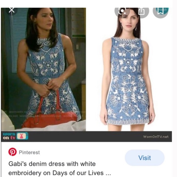 Alice + Olivia Floral Embroidered Denim Dress size 2 - Picture 13 of 15